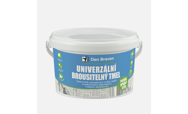 Den Braven - Univerzálny brúsiteľný tmel, kelímok, 1,5 kg, biela