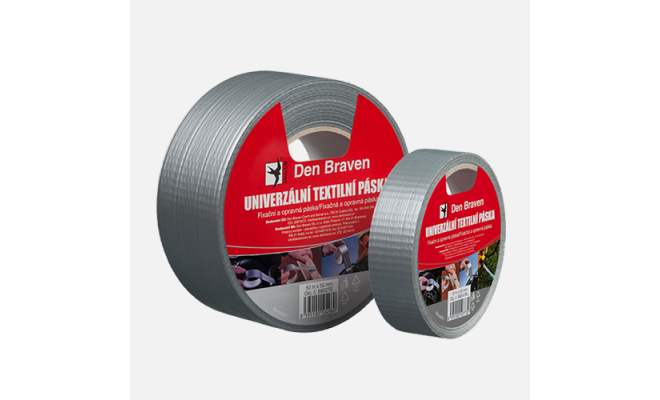 Univerzálna textilná páska 38 mm x 25 m strieborná 