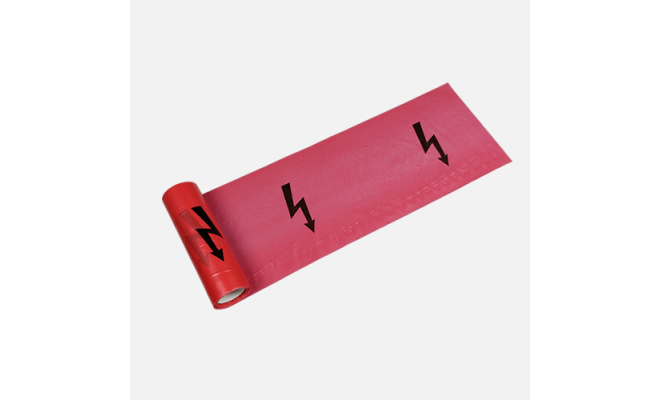 Výstražná fólia 33 cm x 100 m / 0,08 mm, červená - elektrina