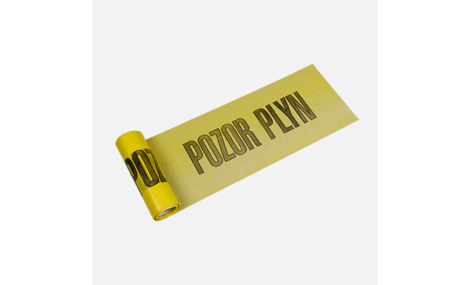 Výstražná fólia 30 cm x 100 m / 0,08 mm, žltá - plyn