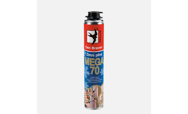Zimná PUR pena MEGA 70 pištoľová dóza (zimná)  870 ml žltá 