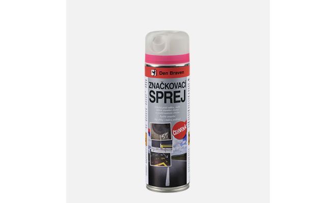 Den Braven - Značkovací sprej, aerosólový sprej, 500 ml, červená