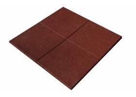Gumová dlažba NEPROFILOVANÁ 1000 x 1000 mm x 30 mm červená - 1 ks