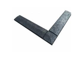 Gumová dlažba nábehová hrana priama 500 x 107 mm x 25 mm čierna - 1 ks