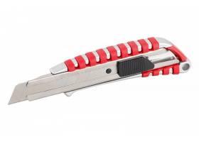 Nôž odlamovací strieborno-červený ALU 18mm tlačidlová aretácia 