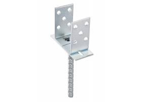 Pätka stĺpika U nastaviteľná 80-160x70x100 mm, tŕň Ø18x200mm, hrúbka 4mm, pozink