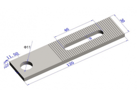 ProfiSol - Plochý adaptér 120x30mm, Ø11mm, drážka 9mm, nerez