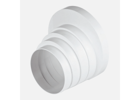 Redukcia kruhových kanálov viacpriemerová Ø100 / Ø150 mm, ABS, biela