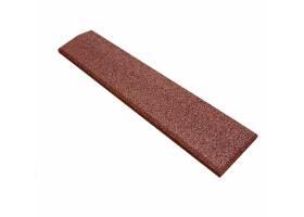 Gumová dlažba nábehová hrana priama 500 x 107 mm x 25 mm červená - 1 ks