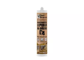 Den Braven - Konštrukčné lepidlo na drevo D4, kartuša, 300 ml, transparentná