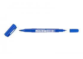 Značkovač permanentný (fix) obojstranný modrý