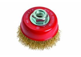 Rotačná kefa hrnčeková mosadzná, vlnitá Ø75 mm FESTA