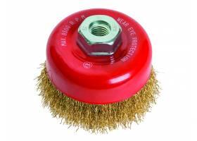 Rotačná kefa hrnčeková, mosadzná, vlnitá Ø100mm FESTA 