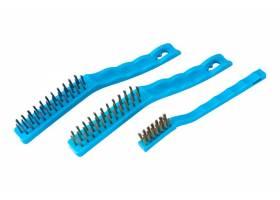 Sada oceľových a mosadzných kief 3 ks, plastové rúčky