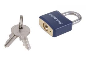 Visiaci zámok 30 mm, mosadzný poplastovaný