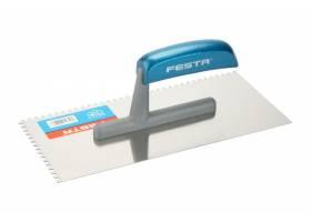 Hladítko nerezové zubové 4x4mm, 280x130mm drevená rúčka FESTA 