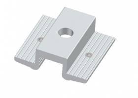 Stredový držiak FV panelov 24mm L=50mm so zemniacimi pinmi, ČIERNY