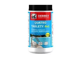 Cranit Quatro tablety - dezinfekcia, proti riasam, vločkovanie, stabilizácia vedro  2,4 kg modrastá