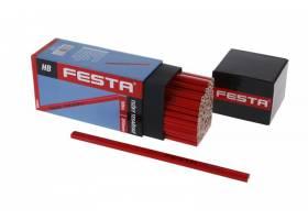 Ceruzka tesárska HB červený lak 250mm sada 50ks FESTA