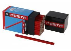 Ceruzka tesárska HB červený lak 180mm sada 50ks FESTA