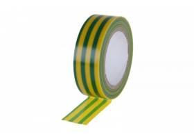 Izolačná páska PVC 19mm x 0.13mm x 10m žltá so zel. pruhmi 