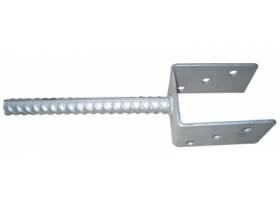 Pätka stĺpika U 121x60x100mm, tŕň Ø18x200mm, hrúbka 4mm, pozink