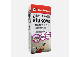 Den Braven - Vnútorná a vonkajšia štuková omietka DB II, vrece, 25 kg, šedá